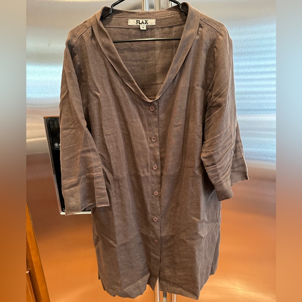 Flax Brown Button Down Shirt